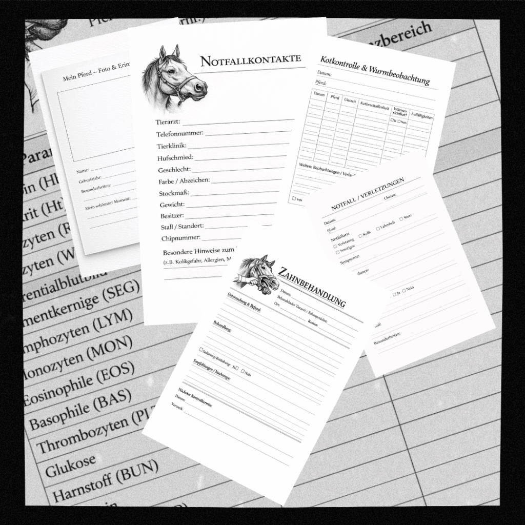 Bildausschnitt aus dem Tierarzt-Stallbuch für Pferde