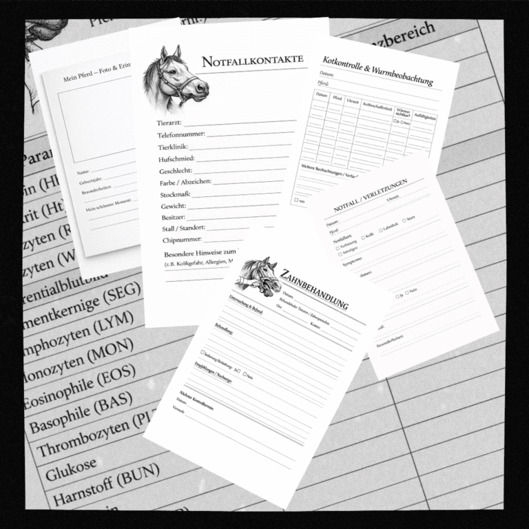 Bildausschnitt aus dem Tierarzt-Stallbuch für Pferde