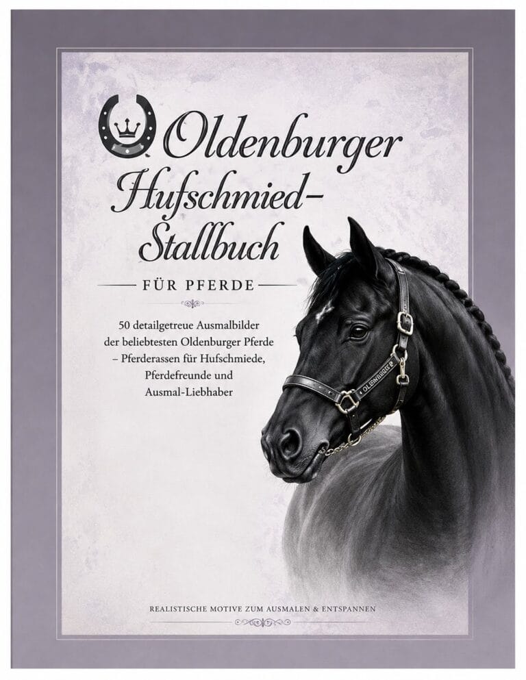 Cover des Oldenburger Hufschmiedbuchs für Hufpflege, Hufschmiedtermine und Gesundheitsdokumentation.