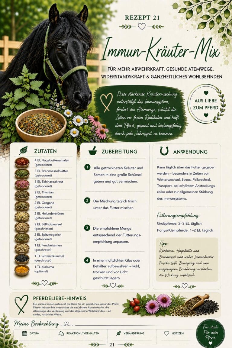 Kräuterbuch für Pferde mit Kräuterwissen, Rezepten und natürlicher Pferdefütterung